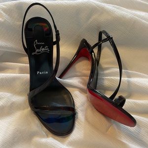 Christian Louboutin Strappy Heels (Rosalie Leather Red Sole)